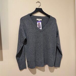 NWT Lucky Brand Charcoal V-Neck Sweater